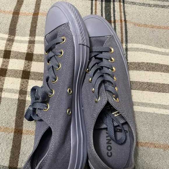 Converse All Star Low Top Gray with Gold Accents 8 - Picture 4 of 13